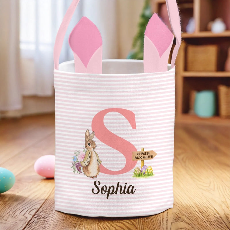 Panier Lapin Personnalisé – Cadeau De Pâques Pour Enfants – Une Tradition Pour Son Premier Pâques