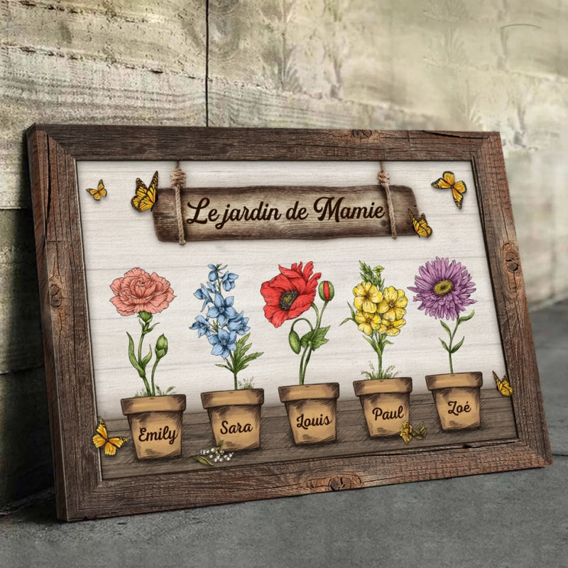 Toile Horizontale Personnalisée – Cadeau Pour Mamie, Maman – L’Amour Nous Rassemble Toujours