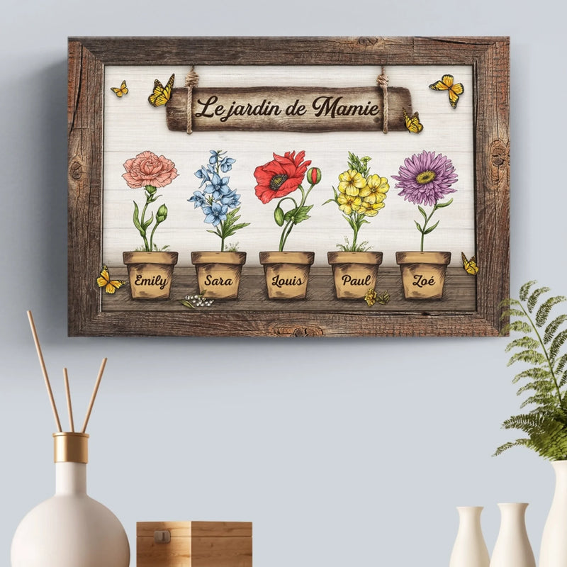 Toile Horizontale Personnalisée – Cadeau Pour Mamie, Maman – L’Amour Nous Rassemble Toujours