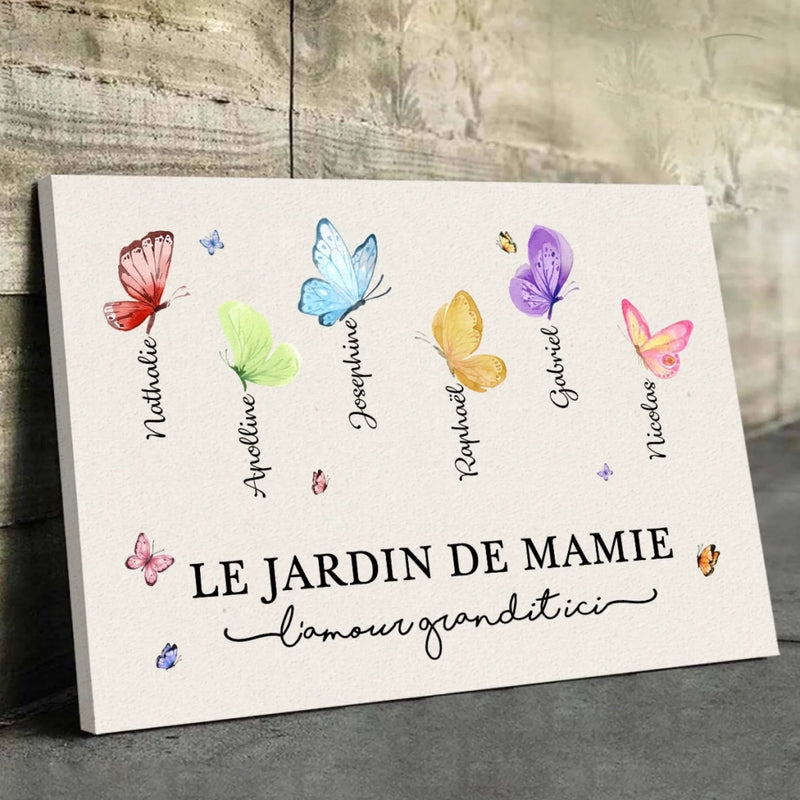 Toile Horizontale Personnalisée – Cadeau Pour Mamie, Maman – Chaque Enfant Est Une Fleur Dans Mon Jardin