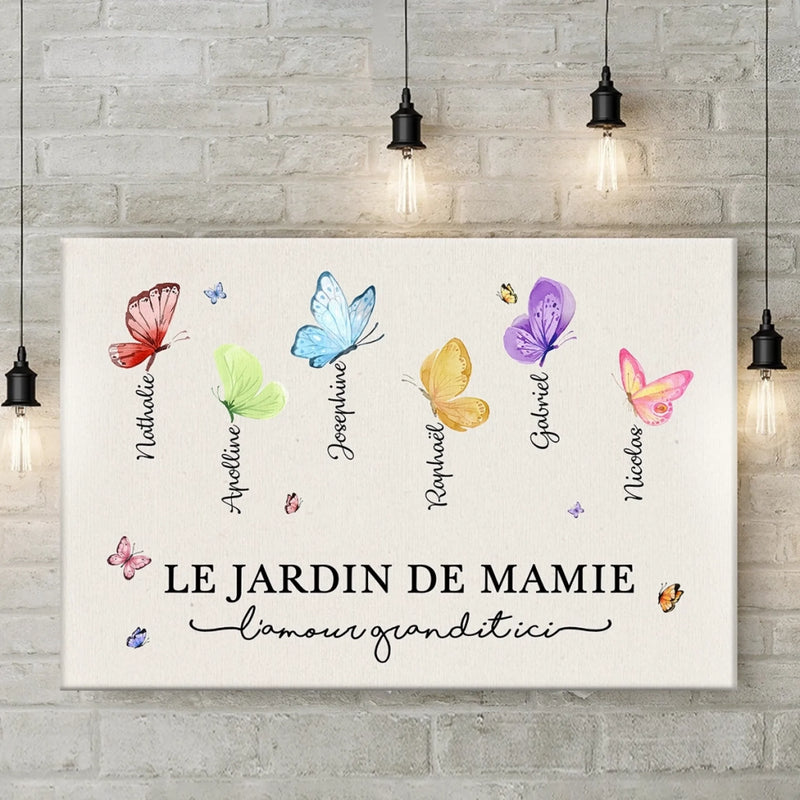 Toile Horizontale Personnalisée – Cadeau Pour Mamie, Maman – Chaque Enfant Est Une Fleur Dans Mon Jardin