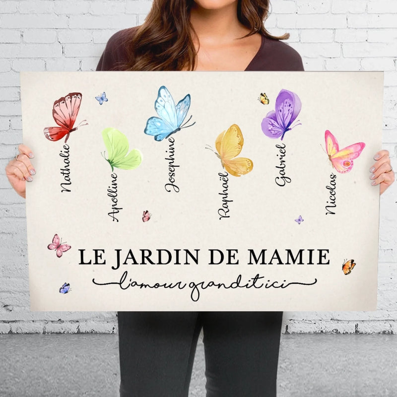 Toile Horizontale Personnalisée – Cadeau Pour Mamie, Maman – Chaque Enfant Est Une Fleur Dans Mon Jardin