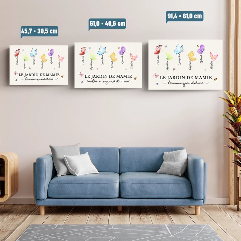 Toile Horizontale Personnalisée – Cadeau Pour Mamie, Maman – Chaque Enfant Est Une Fleur Dans Mon Jardin