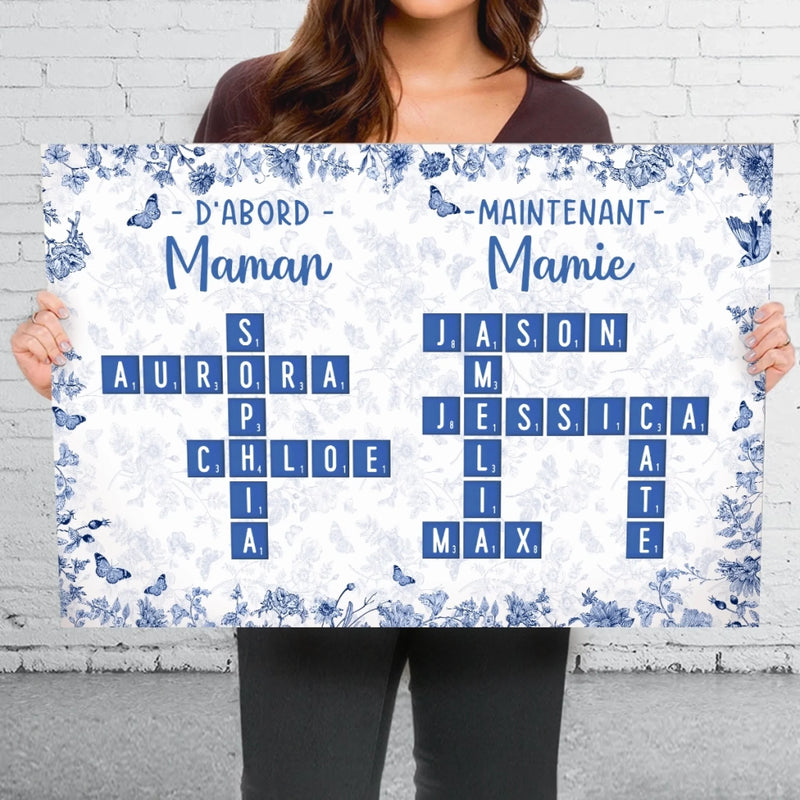 Toile Horizontale Personnalisée – Cadeau Pour Mamie, Maman – Ma Plus Belle Récolte, C'est Ma Famille