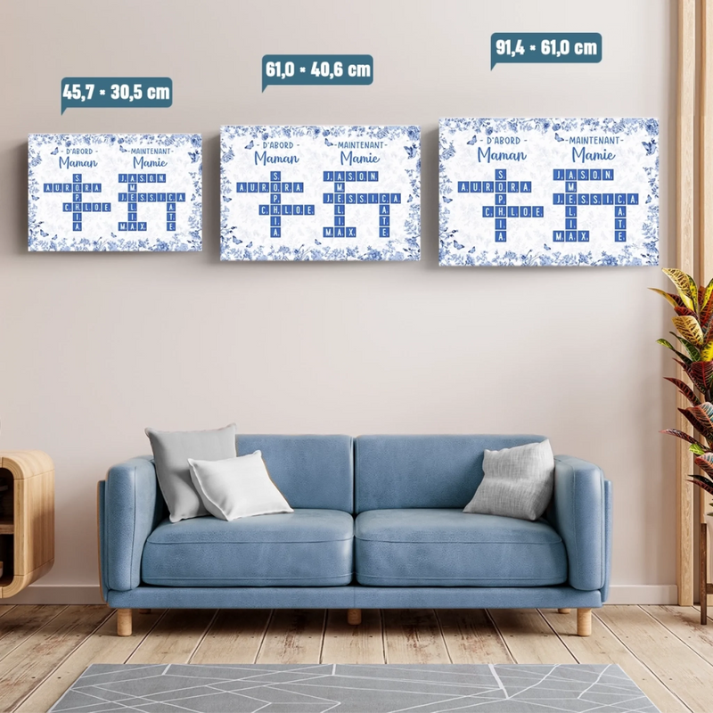 Toile Horizontale Personnalisée – Cadeau Pour Mamie, Maman – Ma Plus Belle Récolte, C'est Ma Famille