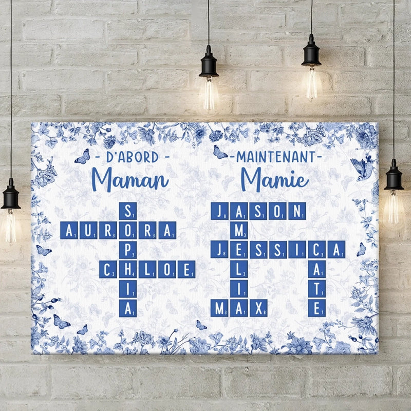 Toile Horizontale Personnalisée – Cadeau Pour Mamie, Maman – Ma Plus Belle Récolte, C'est Ma Famille
