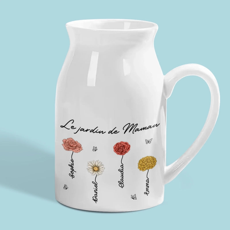 Vase À Fleurs Personnalisée – Cadeau Pour Maman, Mamie – L’Amour Pousse Mieux Dans Le Jardin De Mamie