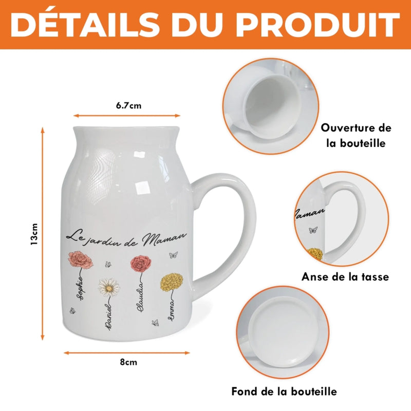 Vase À Fleurs Personnalisée – Cadeau Pour Maman, Mamie – L’Amour Pousse Mieux Dans Le Jardin De Mamie
