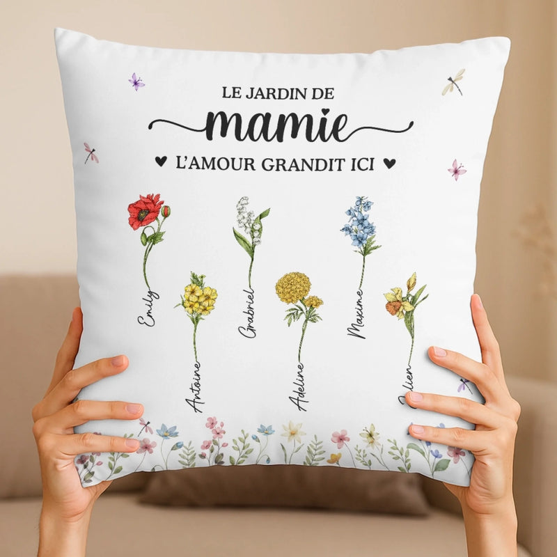 Coussin De Poche Personnalisé – Cadeau Pour Maman, Mamie – Mon Cœur Fleurit Avec Vous