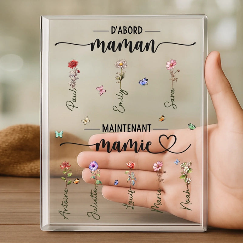 Plaque Acrylique Rectangulaire Personnalisée – Cadeau Pour Maman, Mamie – Une Famille Unie À Jamais