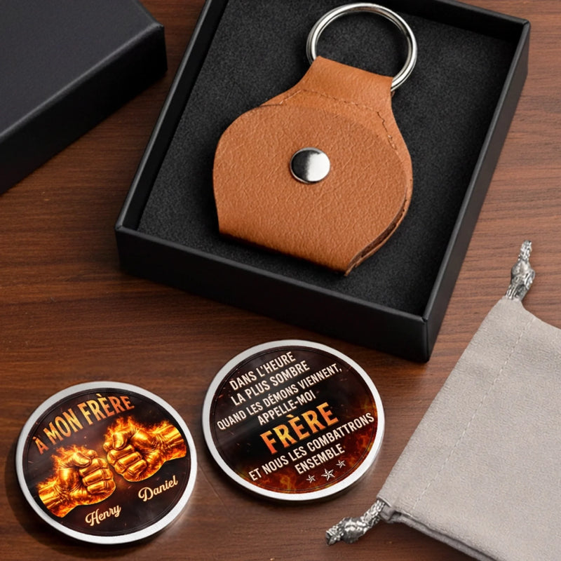 Porte-Bonheur De Poche Personnalisé – Cadeau Pour Frère – Un Jour Frère, Toujours Frère