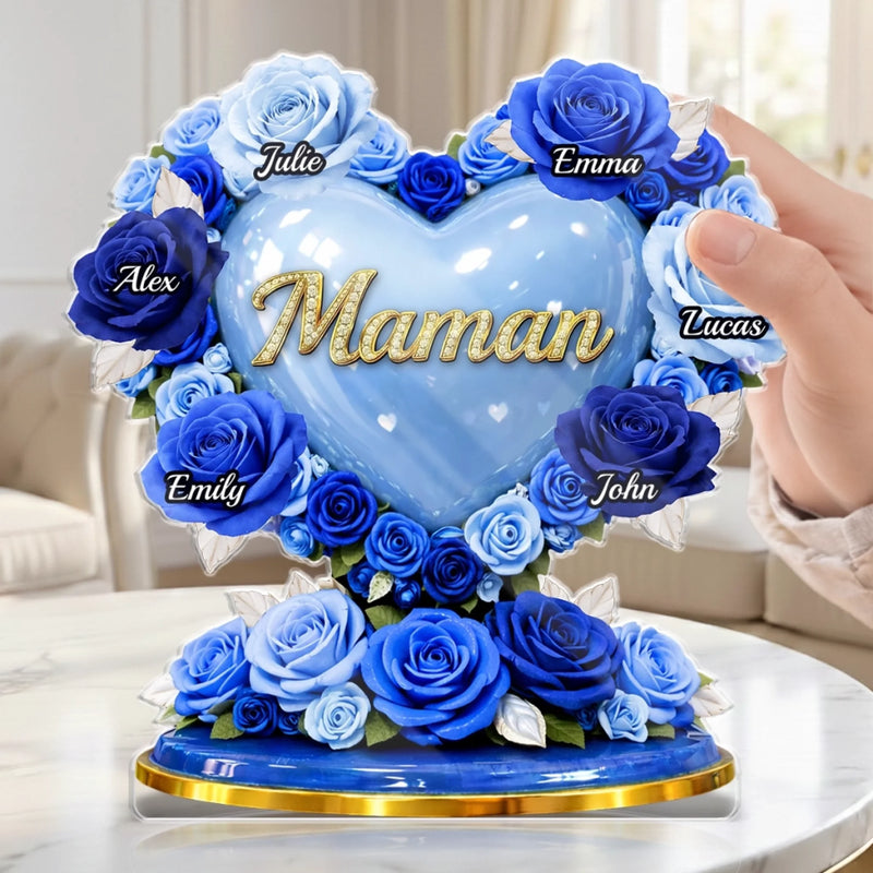 Plaque Acrylique Personnalisée – Cadeau Pour Mamie, Maman – Des Racines Fortes, Un Amour Infini