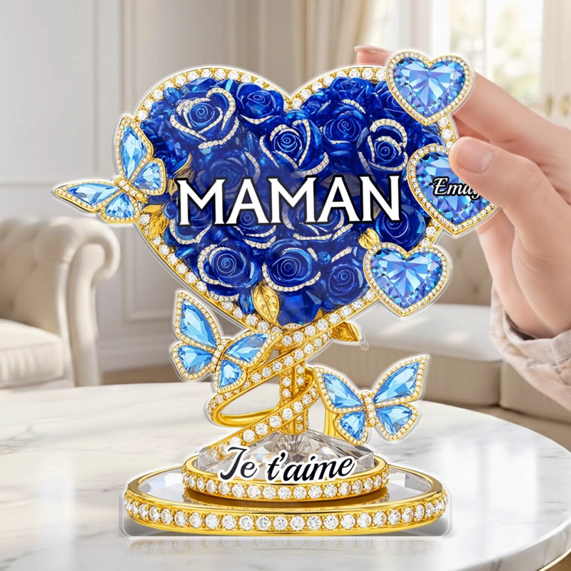 Plaque Acrylique Personnalisée – Cadeau Pour Mamie, Maman – Notre Histoire Gravée Dans Le Cœur
