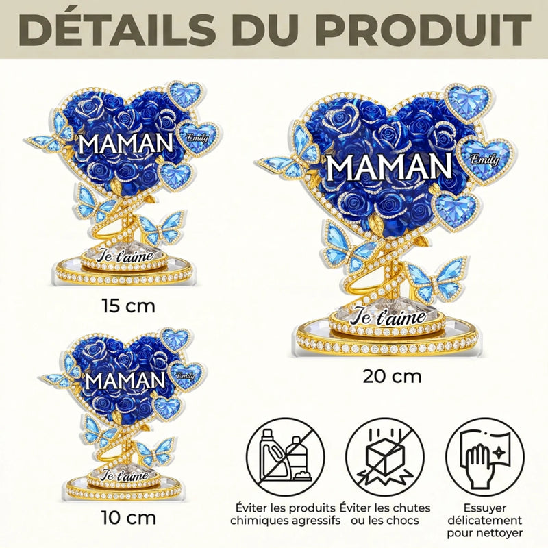Plaque Acrylique Personnalisée – Cadeau Pour Mamie, Maman – Notre Histoire Gravée Dans Le Cœur