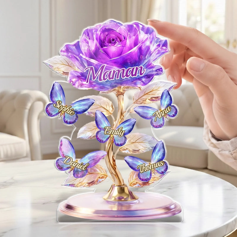 Plaque Acrylique Personnalisée – Cadeau Pour Mamie, Maman – Aimer Hier, Aujourd’Hui Et Pour Toujours