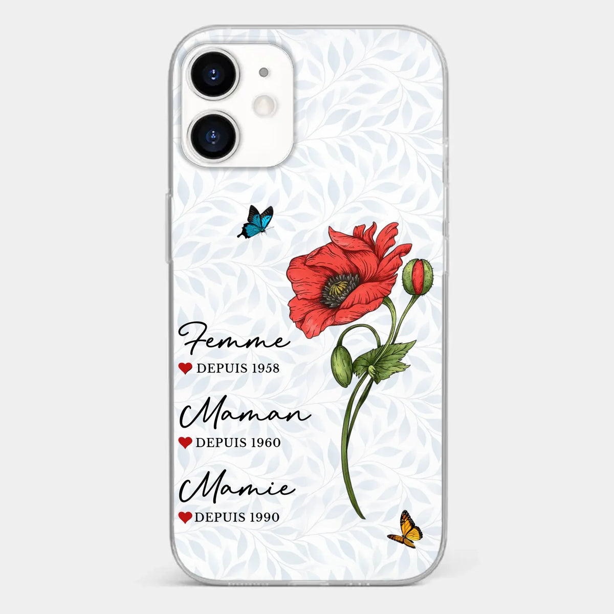 Coque De Téléphone Transparente Personnalisée – Cadeau Pour Mamie – Un Amour Gravé À Jamais
