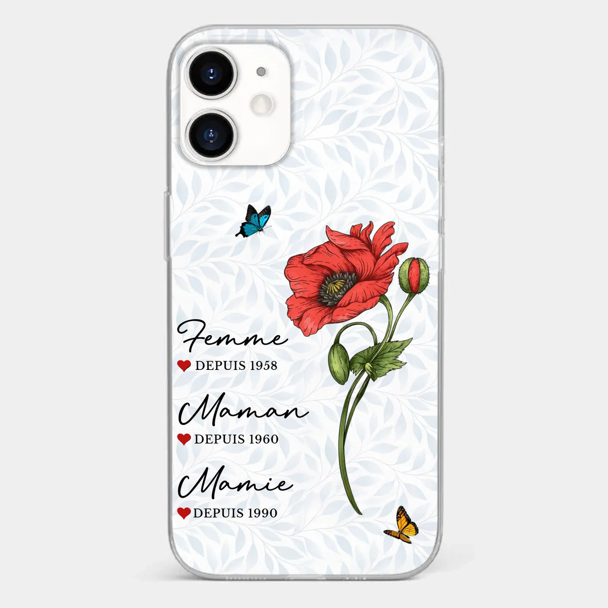 Coque De Téléphone Transparente Personnalisée – Cadeau Pour Mamie – Un Amour Gravé À Jamais
