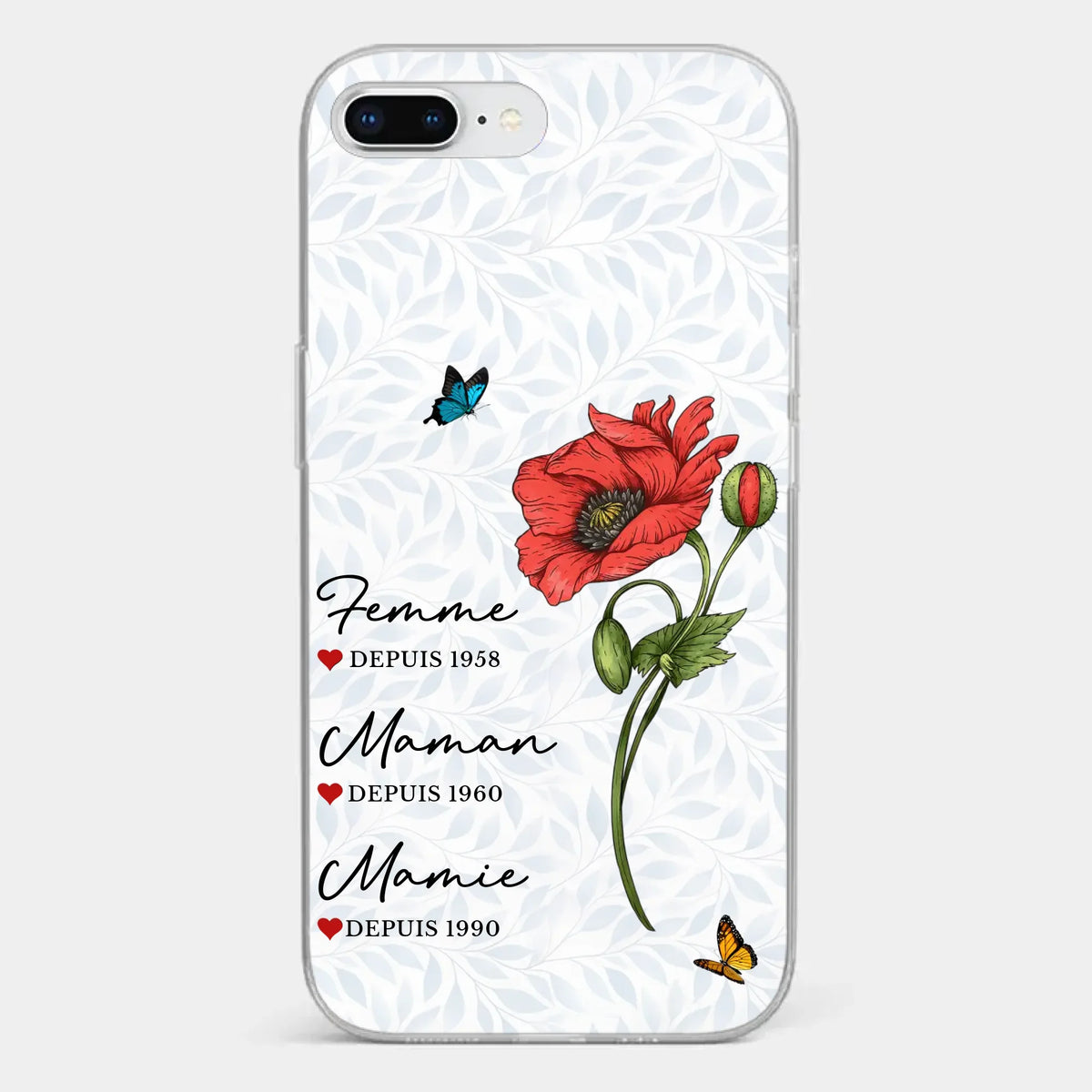 Coque De Téléphone Transparente Personnalisée – Cadeau Pour Mamie – Un Amour Gravé À Jamais