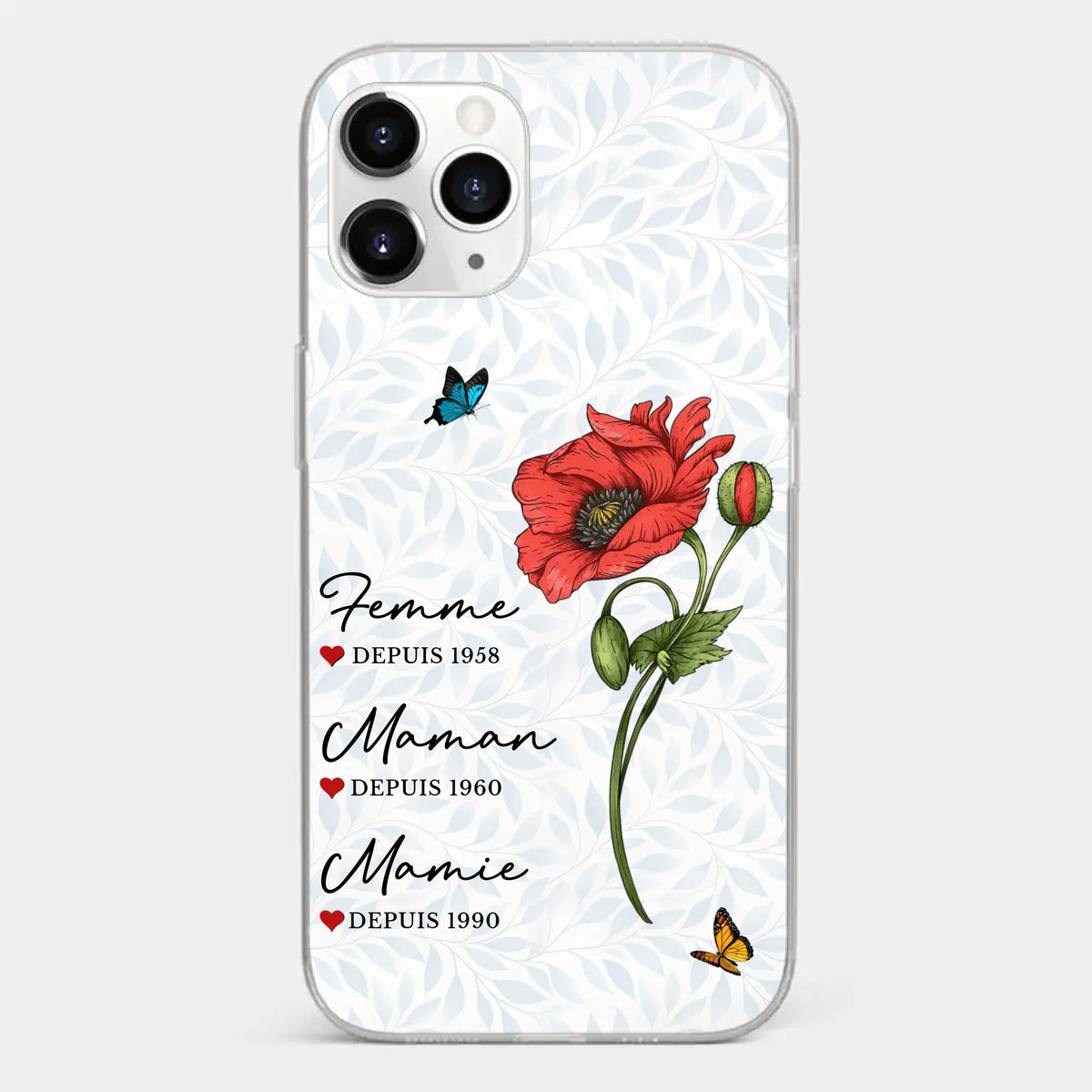 Coque De Téléphone Transparente Personnalisée – Cadeau Pour Mamie – Un Amour Gravé À Jamais