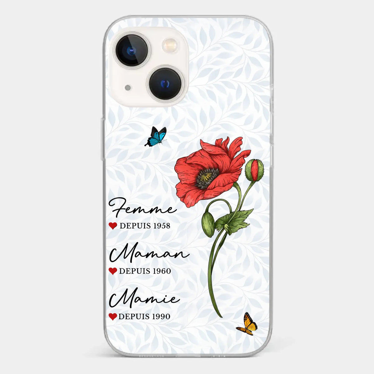 Coque De Téléphone Transparente Personnalisée – Cadeau Pour Mamie – Un Amour Gravé À Jamais