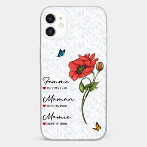 Coque De Téléphone Transparente Personnalisée – Cadeau Pour Mamie – Un Amour Gravé À Jamais