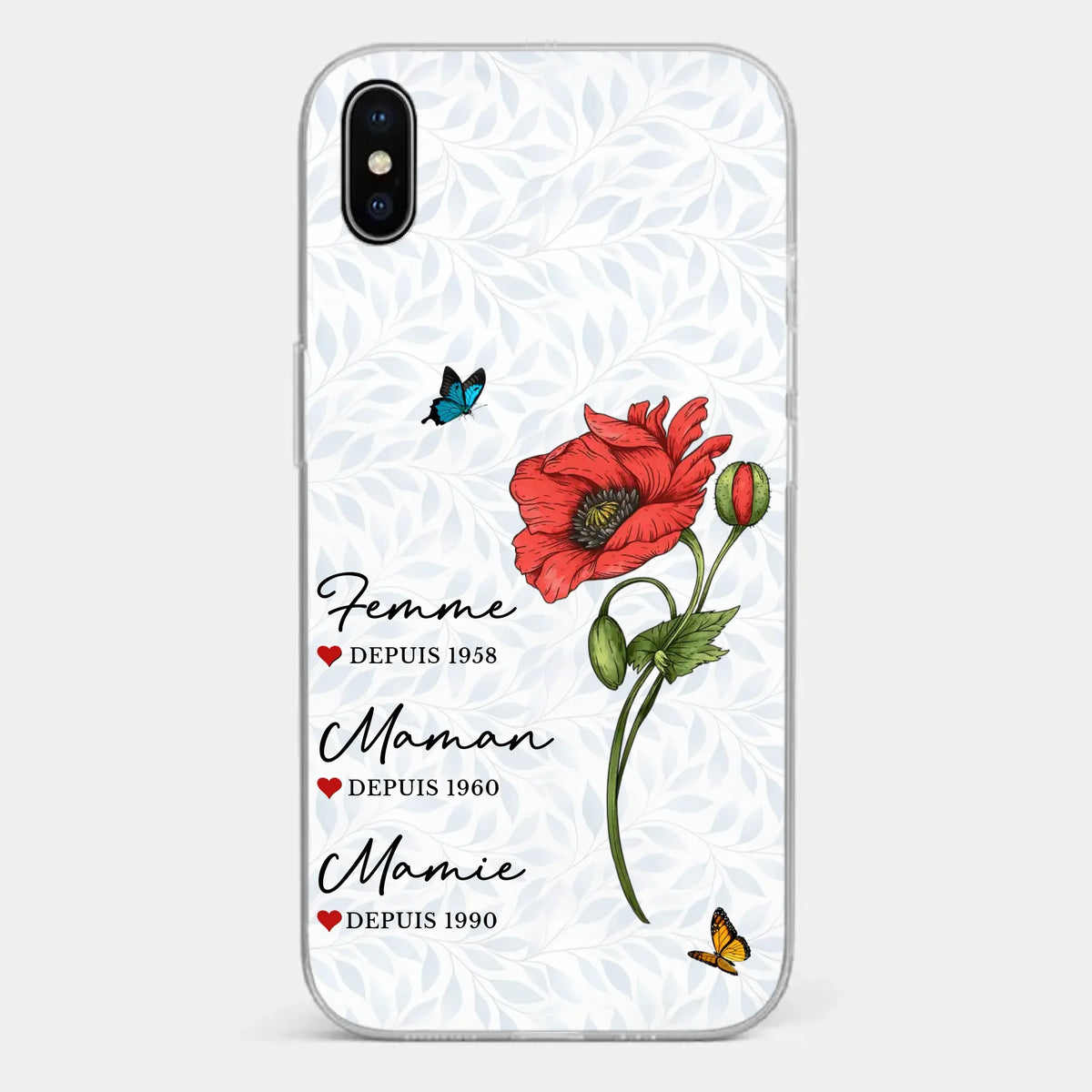 Coque De Téléphone Transparente Personnalisée – Cadeau Pour Mamie – Un Amour Gravé À Jamais