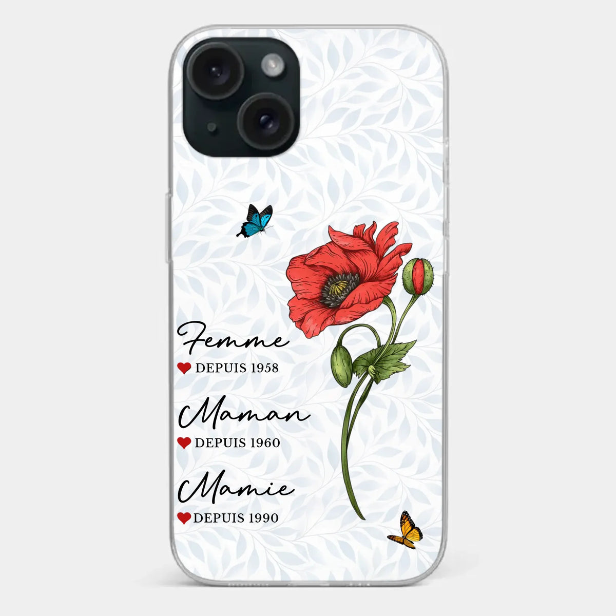 Coque De Téléphone Transparente Personnalisée – Cadeau Pour Mamie – Un Amour Gravé À Jamais