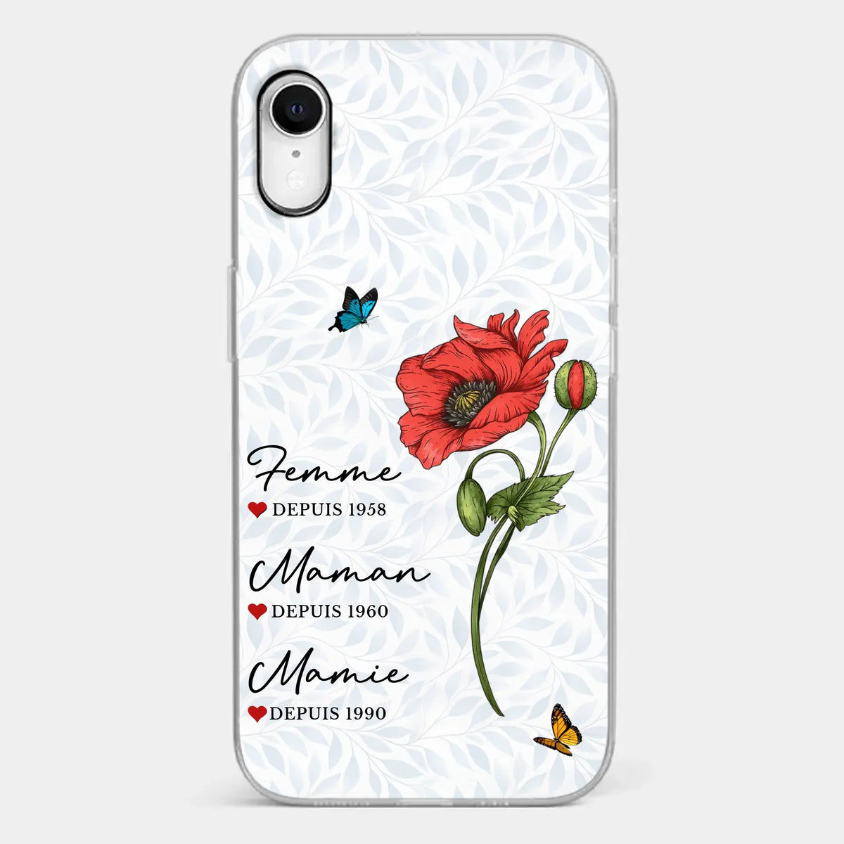 Coque De Téléphone Transparente Personnalisée – Cadeau Pour Mamie – Un Amour Gravé À Jamais