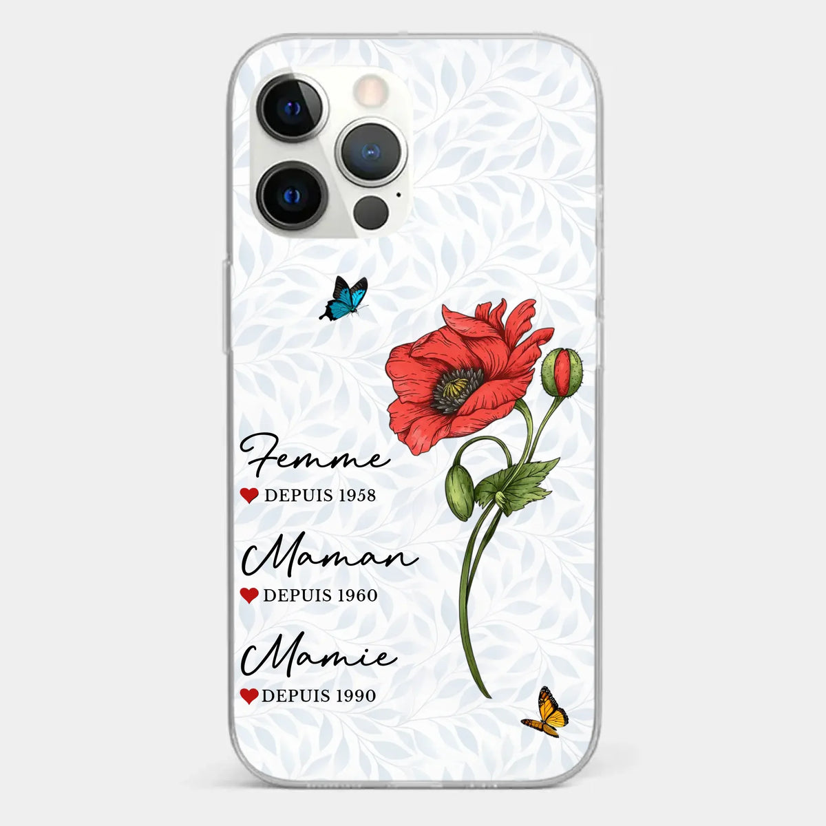 Coque De Téléphone Transparente Personnalisée – Cadeau Pour Mamie – Un Amour Gravé À Jamais