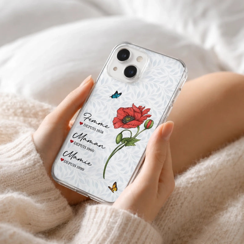 Coque De Téléphone Transparente Personnalisée – Cadeau Pour Mamie – Un Amour Gravé À Jamais