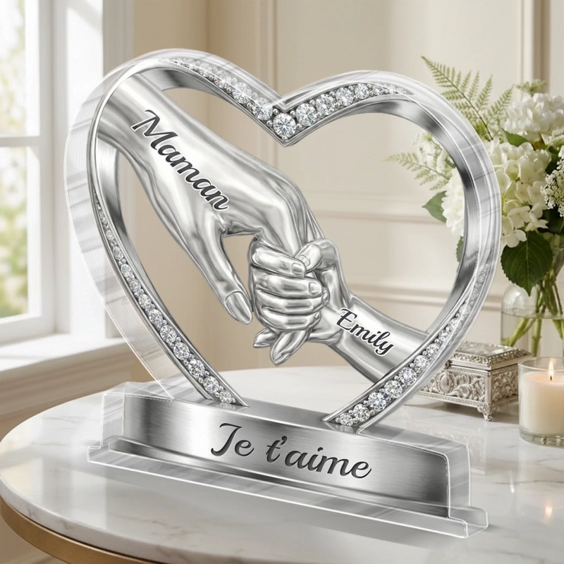 Plaque Acrylique Personnalisée – Cadeau Pour Mamie, Maman – Un Amour Qui Nous Unit Pour Toujours