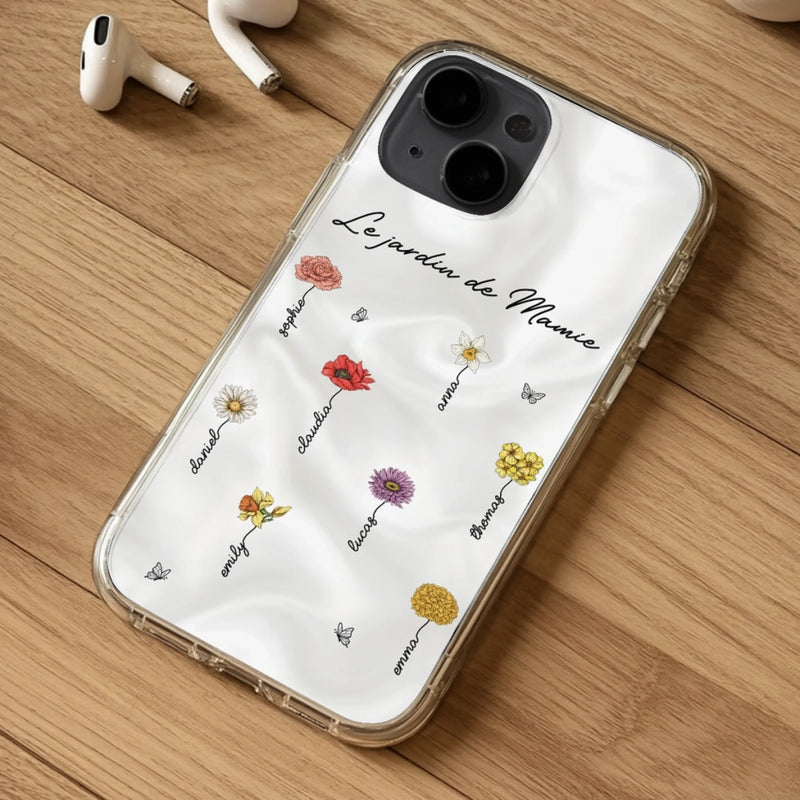 Coque De Téléphone Transparente Personnalisée – Cadeau Pour Mamie, Maman – Un Jardin D’Amour Qui L’Accompagne Partout