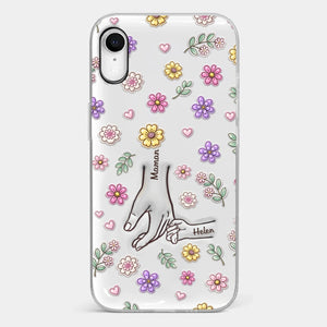 Coque De Téléphone Transparente Personnalisée – Cadeau Pour Mamie, Maman – Main Dans La Main Pour Toujours