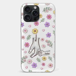 Coque De Téléphone Transparente Personnalisée – Cadeau Pour Mamie, Maman – Main Dans La Main Pour Toujours