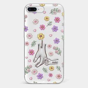 Coque De Téléphone Transparente Personnalisée – Cadeau Pour Mamie, Maman – Main Dans La Main Pour Toujours