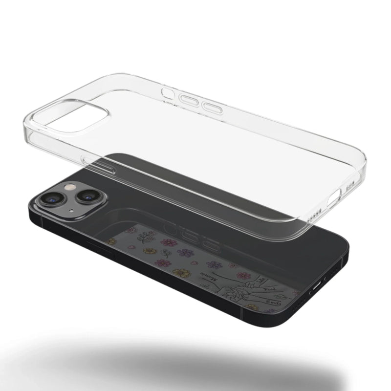 Coque De Téléphone Transparente Personnalisée – Cadeau Pour Mamie, Maman – Main Dans La Main Pour Toujours