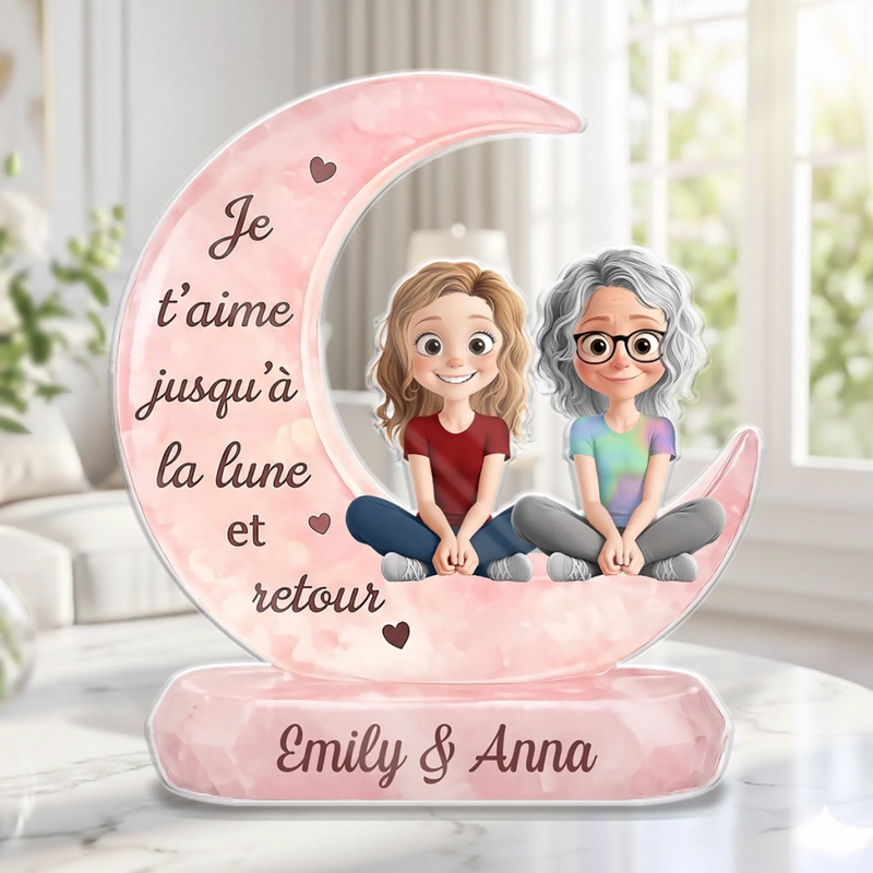 Plaque Acrylique Personnalisée – Cadeau Pour Maman, Fille – Ensemble, À Jamais Liées Par L’Amour