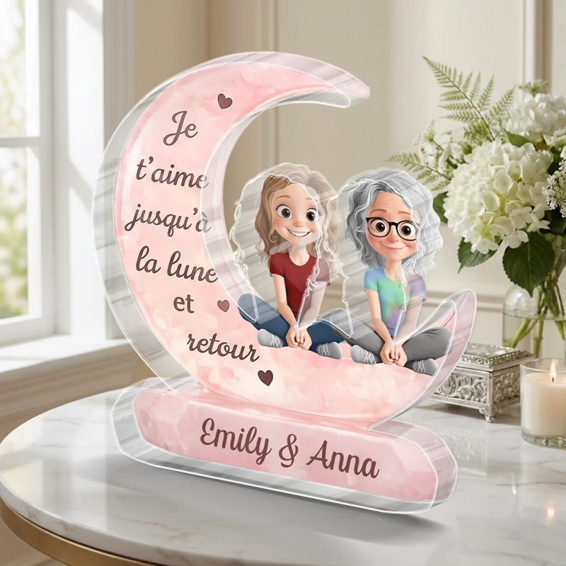 Plaque Acrylique Personnalisée – Cadeau Pour Maman, Fille – Ensemble, À Jamais Liées Par L’Amour