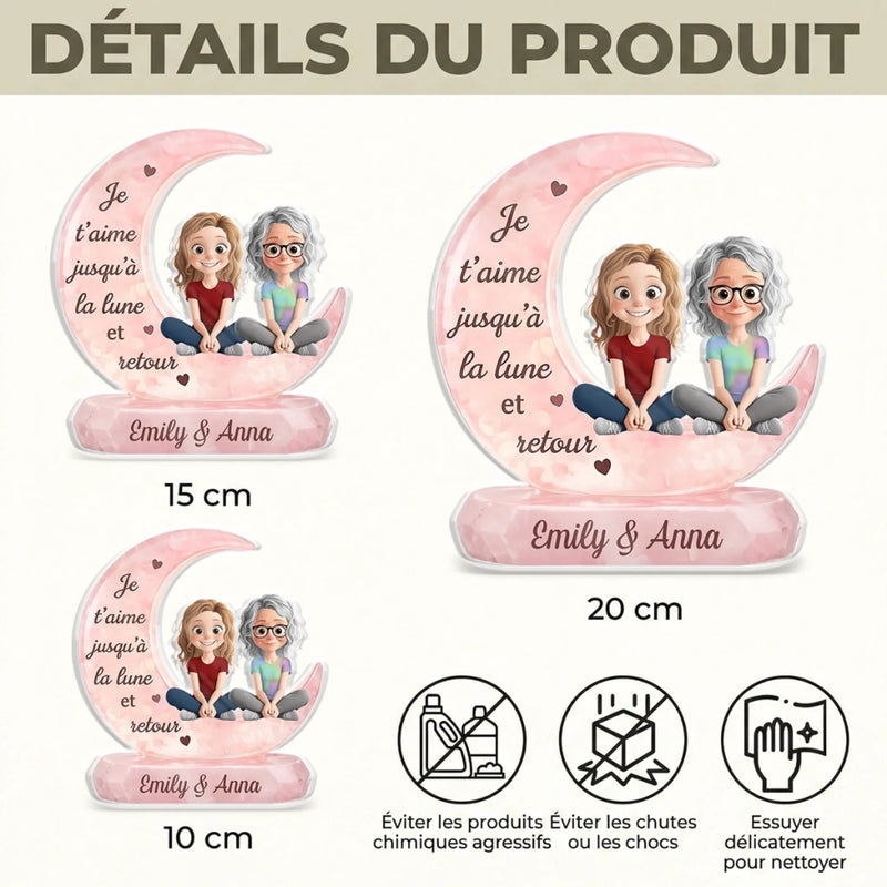 Plaque Acrylique Personnalisée – Cadeau Pour Maman, Fille – Ensemble, À Jamais Liées Par L’Amour