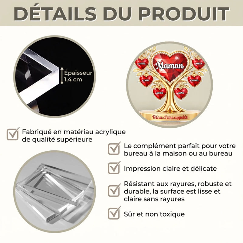 Plaque Acrylique Personnalisée – Cadeau Pour Mamie, Maman – Reine De Ma Famille