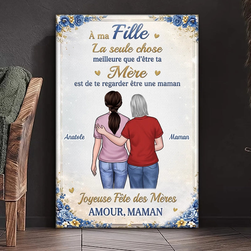 Toile Horizontale Personnalisée – Cadeau Pour Maman, Fille – Ma Force, Mon Modèle, Ma Reine