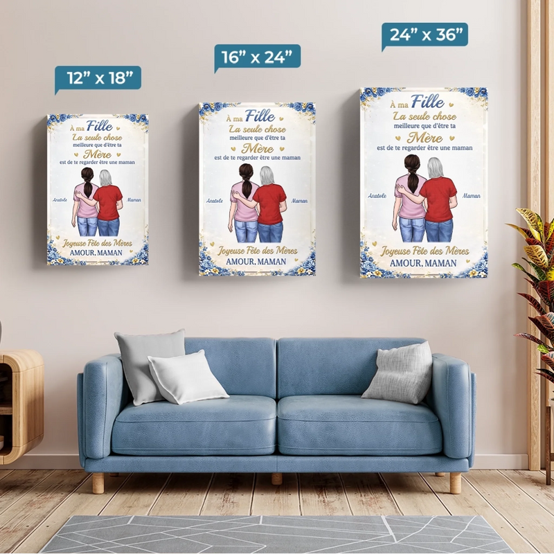 Toile Horizontale Personnalisée – Cadeau Pour Maman, Fille – Ma Force, Mon Modèle, Ma Reine