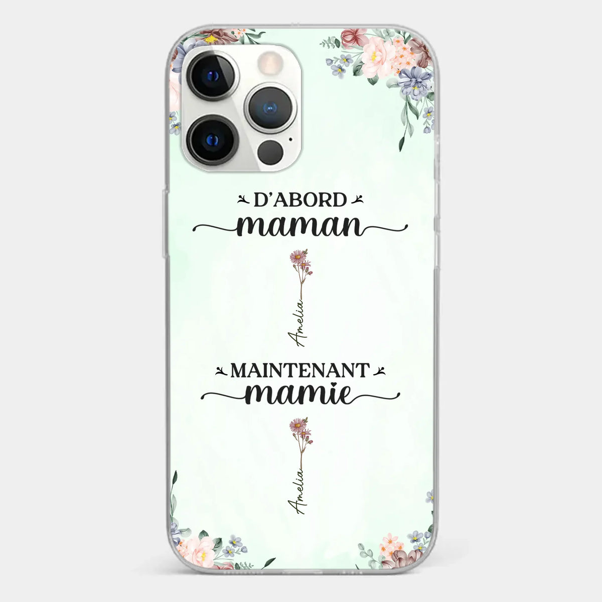 Coque De Téléphone Transparente Personnalisée – Cadeau Pour Mamie – Un Lien D’Amour Éternel