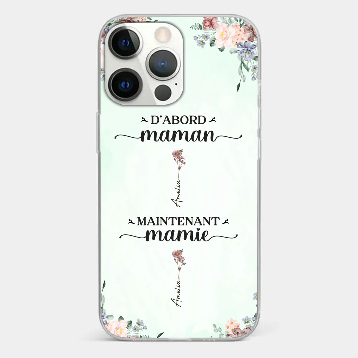 Coque De Téléphone Transparente Personnalisée – Cadeau Pour Mamie – Un Lien D’Amour Éternel