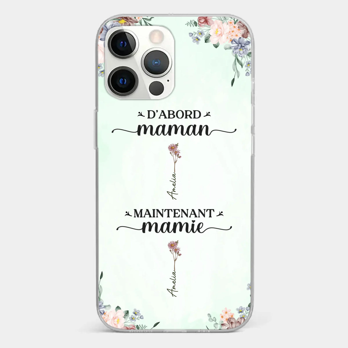 Coque De Téléphone Transparente Personnalisée – Cadeau Pour Mamie – Un Lien D’Amour Éternel