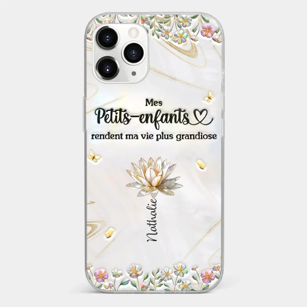 Coque De Téléphone Transparente Personnalisée – Cadeau Pour Mamie – Toujours À Tes Côtés