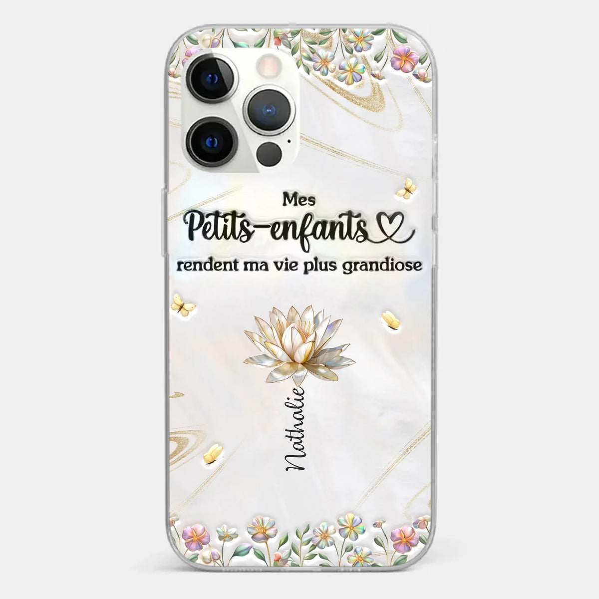 Coque De Téléphone Transparente Personnalisée – Cadeau Pour Mamie – Toujours À Tes Côtés