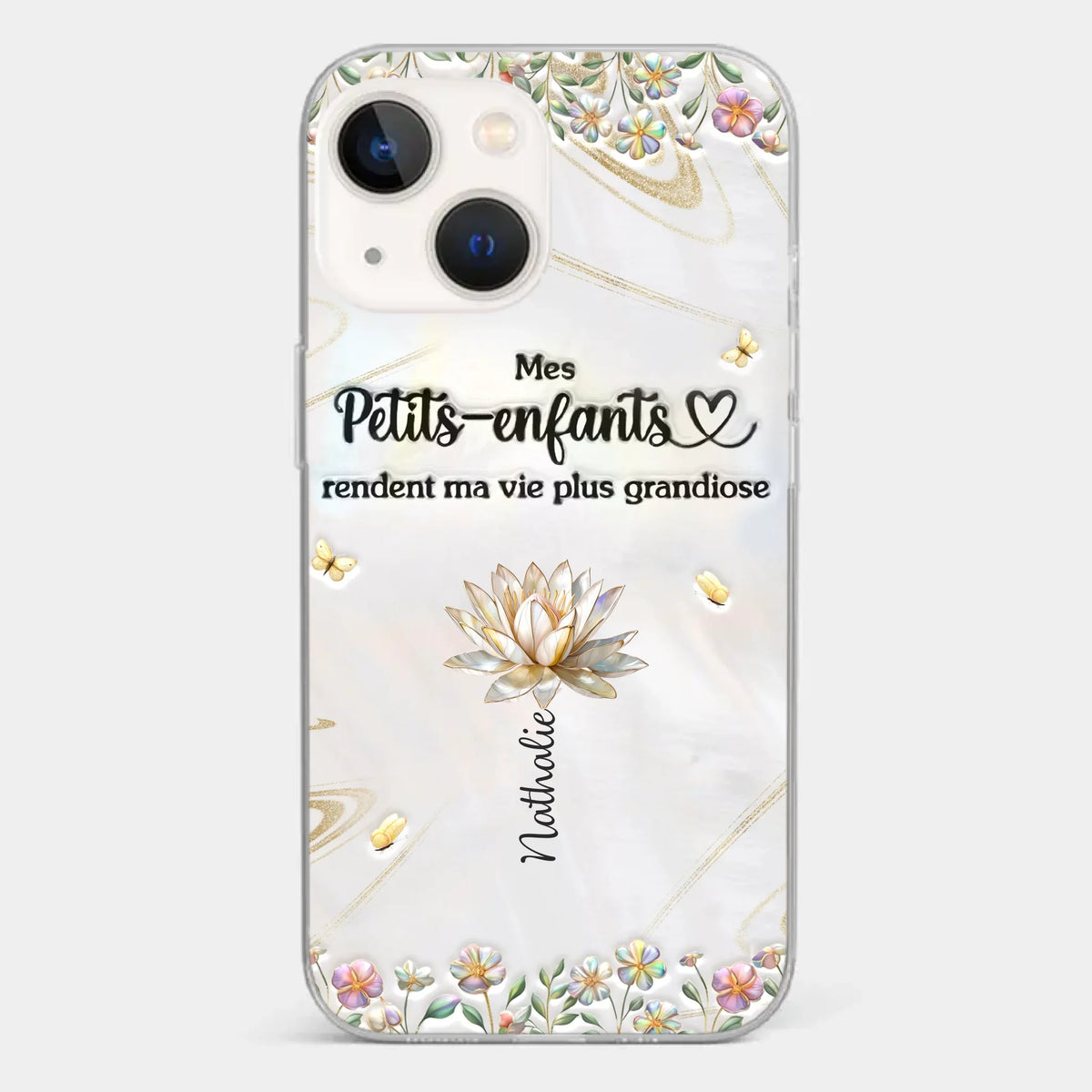 Coque De Téléphone Transparente Personnalisée – Cadeau Pour Mamie – Toujours À Tes Côtés