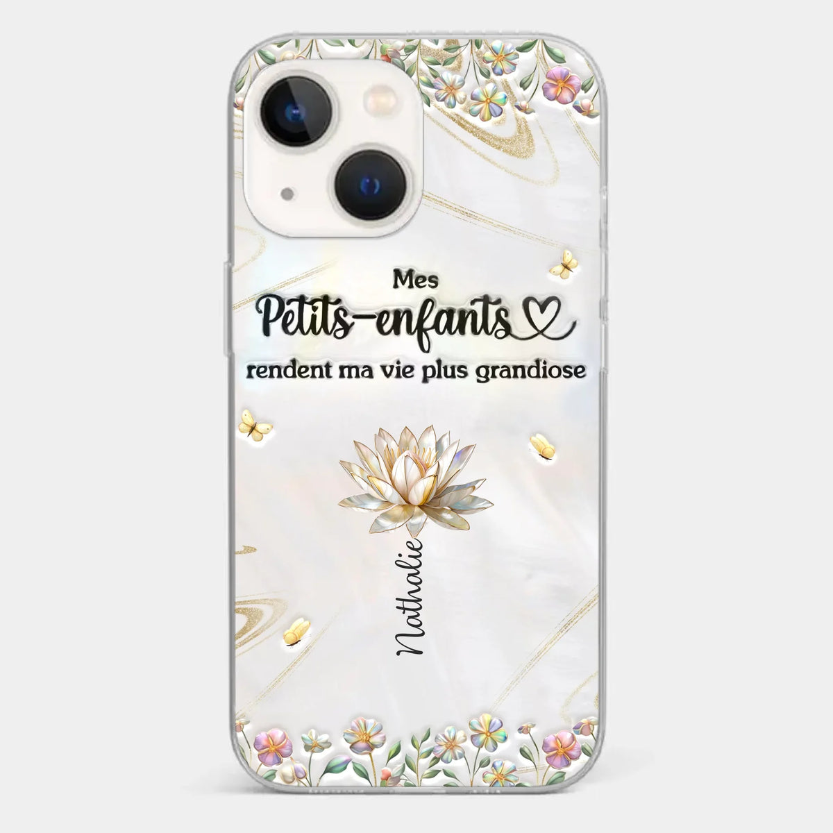 Coque De Téléphone Transparente Personnalisée – Cadeau Pour Mamie – Toujours À Tes Côtés