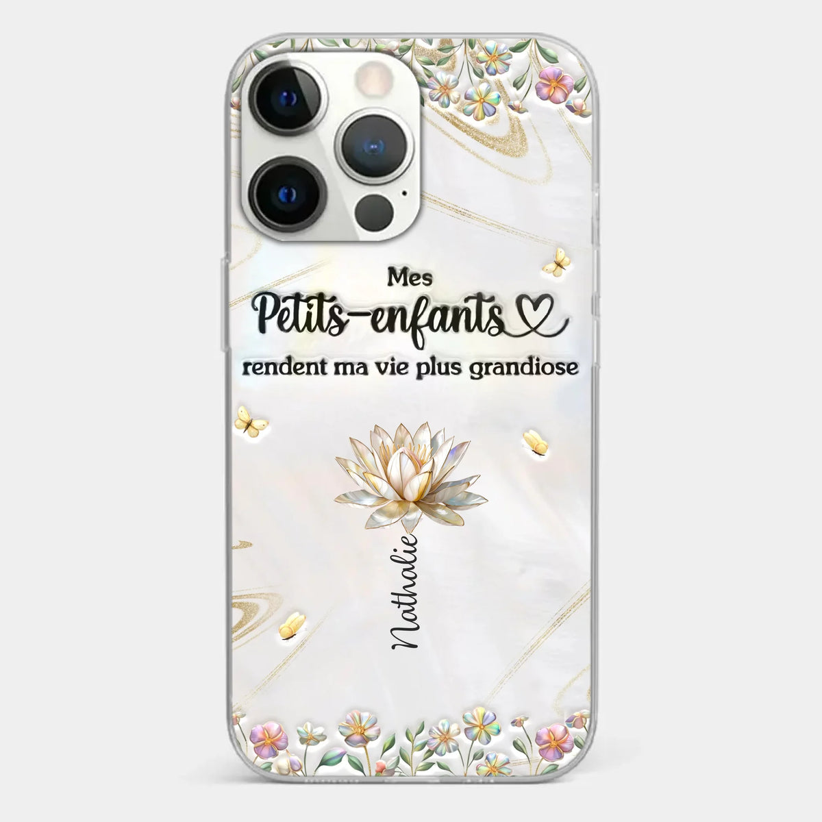 Coque De Téléphone Transparente Personnalisée – Cadeau Pour Mamie – Toujours À Tes Côtés